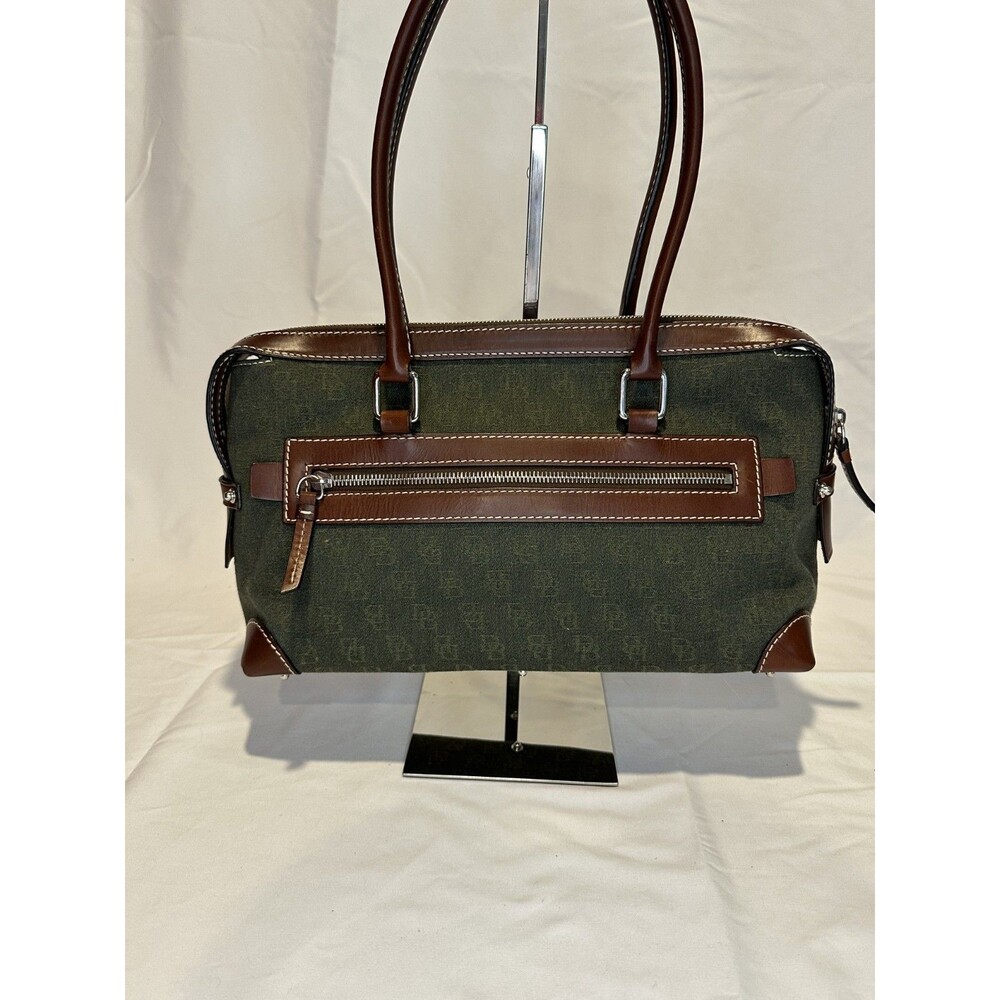 Dooney & Bourke Signature Double Pocket Satchel Bag NWT Green Wristlet Keychain - Picture 5 of 16